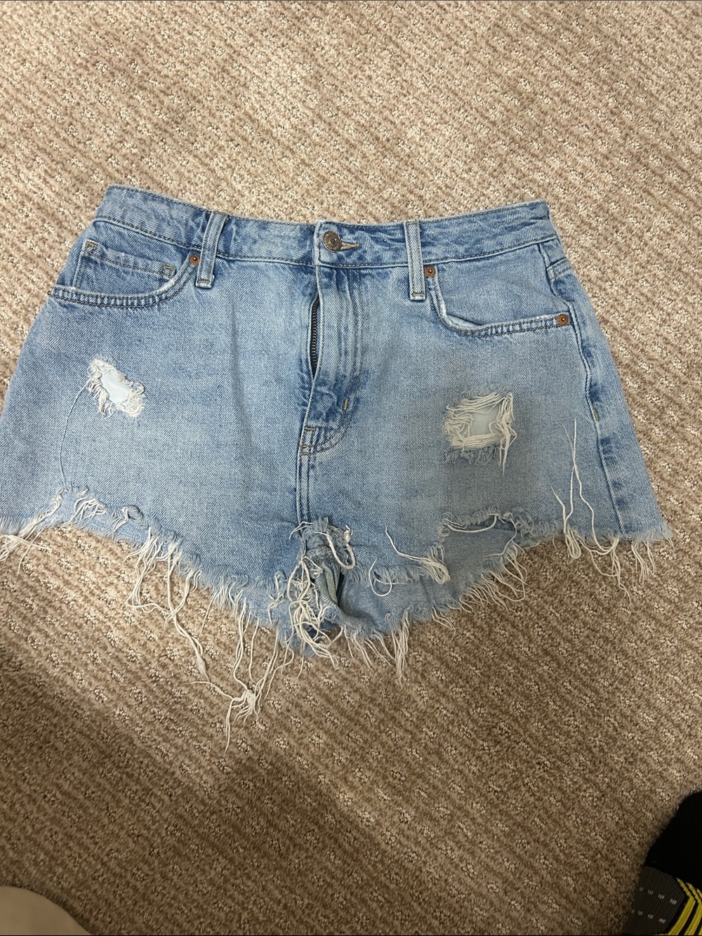 Forever 21 Light Blue Distressed Denim Jean Shorts